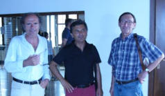 Fiorenzo Sarzano, Sergio Saccomandi e Marco Seveso alla mostra "Disegni", Ciriè 2008