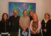 con un gruppo di allievi alla mostra "Oceano e teti" a Collegno,2005