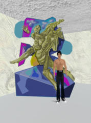 Eduard Giotto e una sua scultura