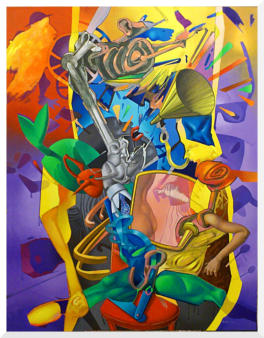 "una settimana agitata" - olio su tela - cm. 100x120 - 2013