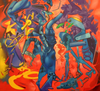 "non voltarsi indietro..." - olio su tela - cm.100x100 - 2011