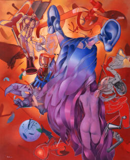 "il tempo ha le orecchie" - olio su tela - cm.130x160 - 2004