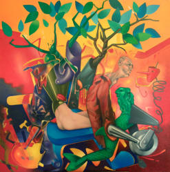 "punto e a capo:Apocatàstasi" - olio su tela - cm.130x130 -  2010