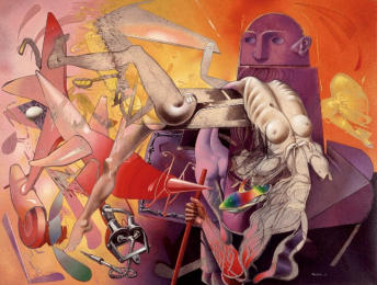 "salto con l'asta" - olio su tela - cm.135x100 - 2005