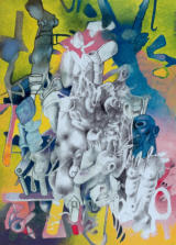 "ricarica manuale" - olio su cartone - cm.21x29 - 2008