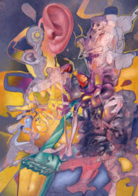 "l'orecchio di Franz" - olio su carta - cm.50x70 - 2005